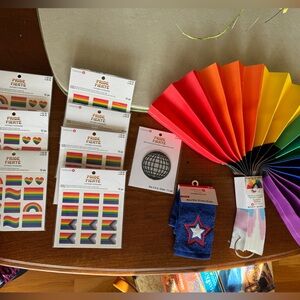 New with tags - Pride by Celebrate It - Lot. Flag, tattoos, patch and scrubber